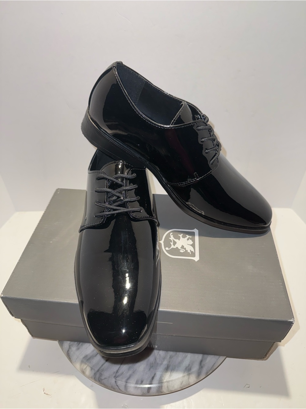 Men’s Size 9 M Stacy Adam’s Black Patent Leather Dress Shoes New In Box
